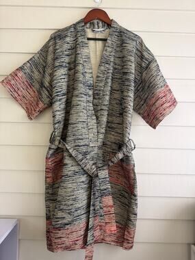 Vintage Eric Nash Handloom Kimono Duster Jacket Wabi Sabi Artisan Coat Bohemian